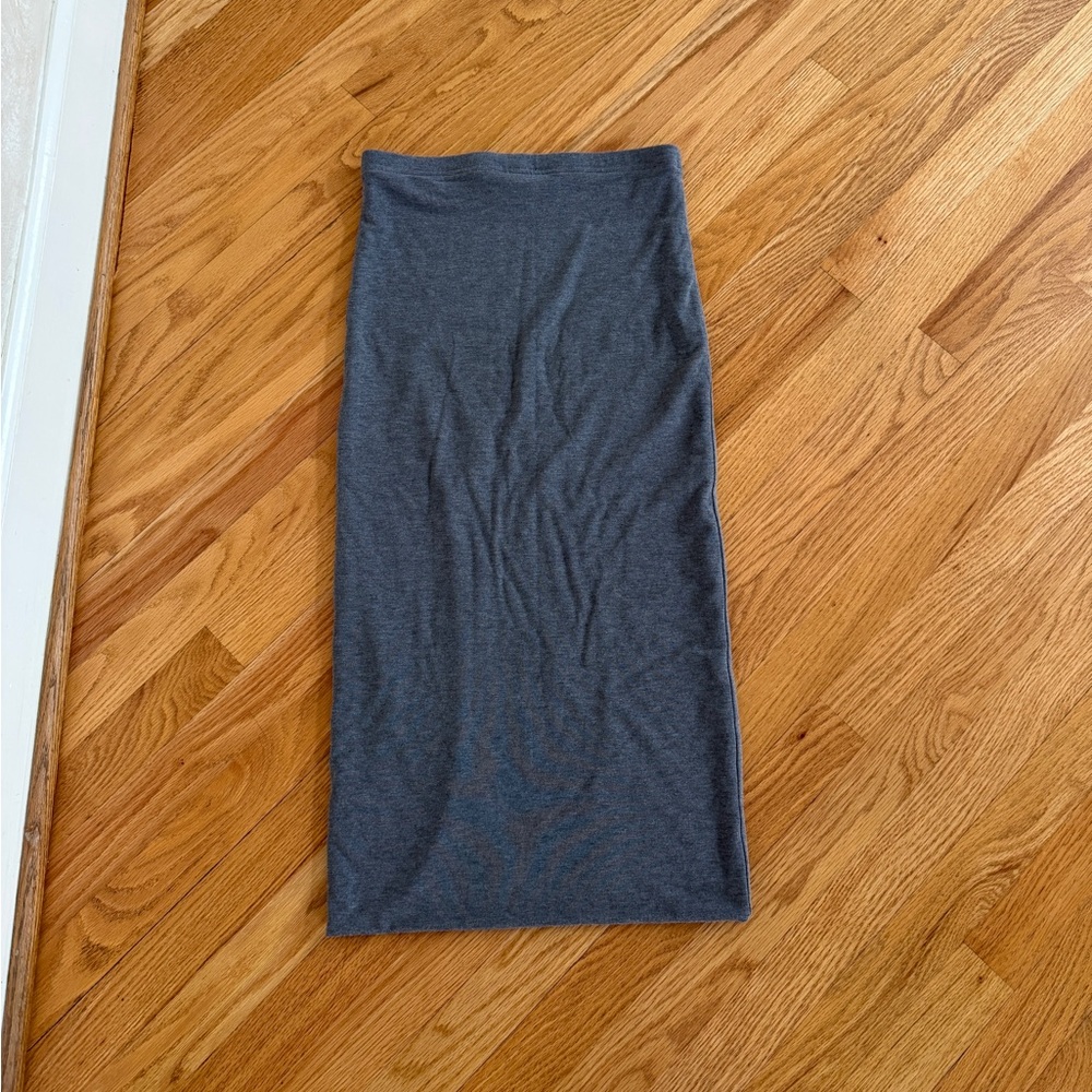 Midi skirt pencil skirt grey stretchy - Picture 3 of 7